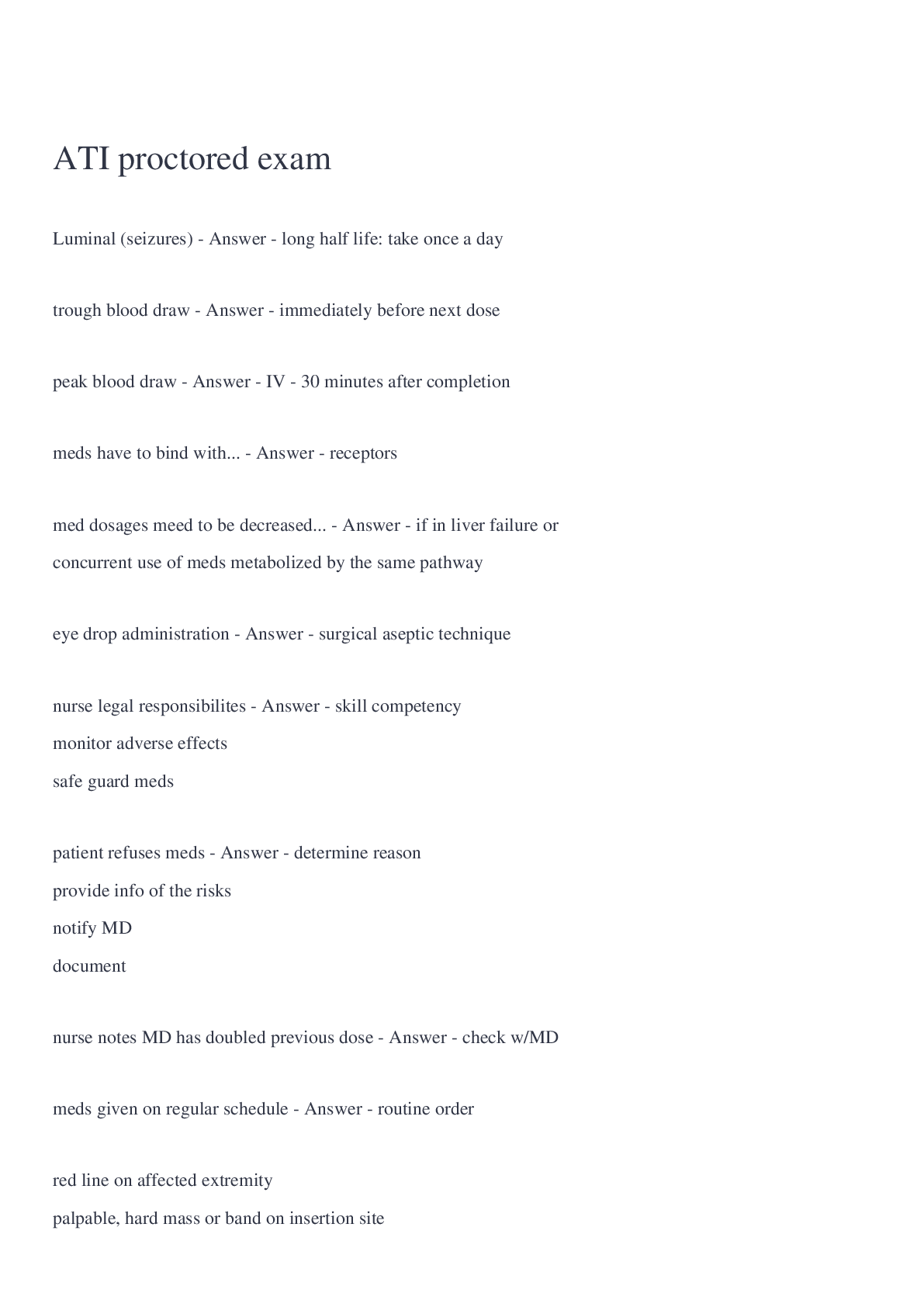 Preview image for ATI proctored exam Questions And Answers 2022/2023